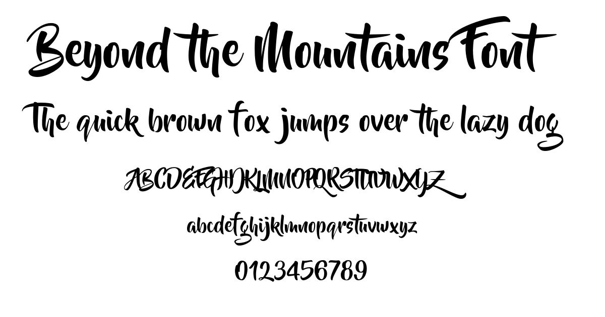 Beyond the Mountains Font font preview
