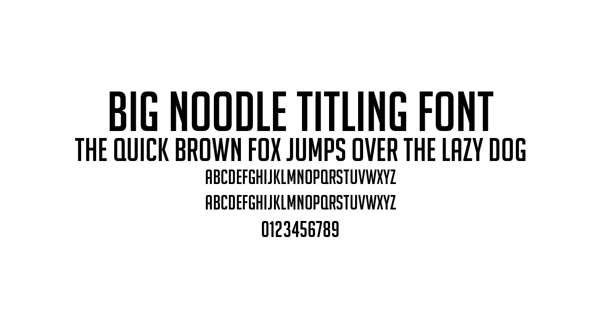 Big Noodle Titling Font preview