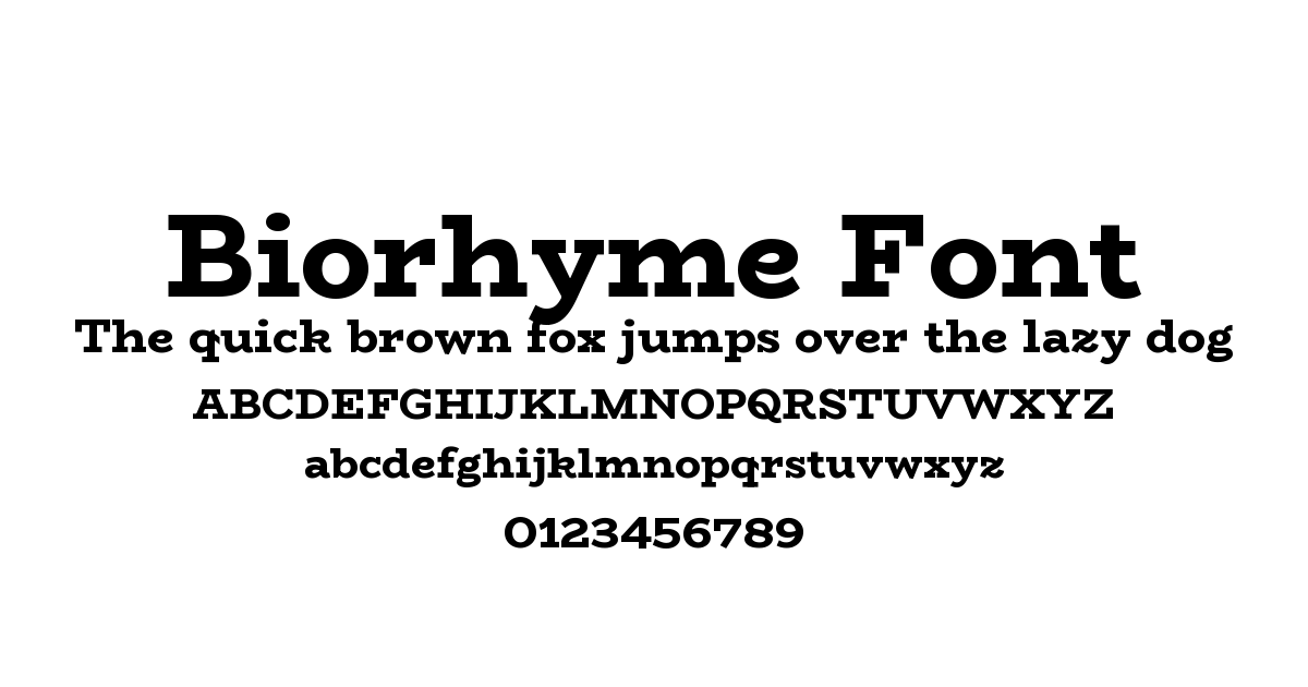 Biorhyme Font font preview