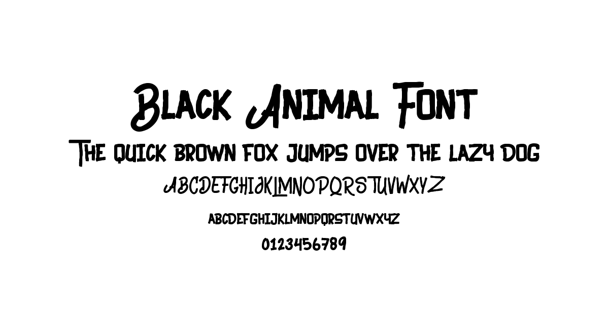 Black Animal Font font preview