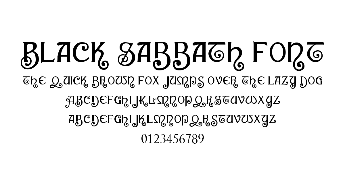Black Sabbath Font font preview
