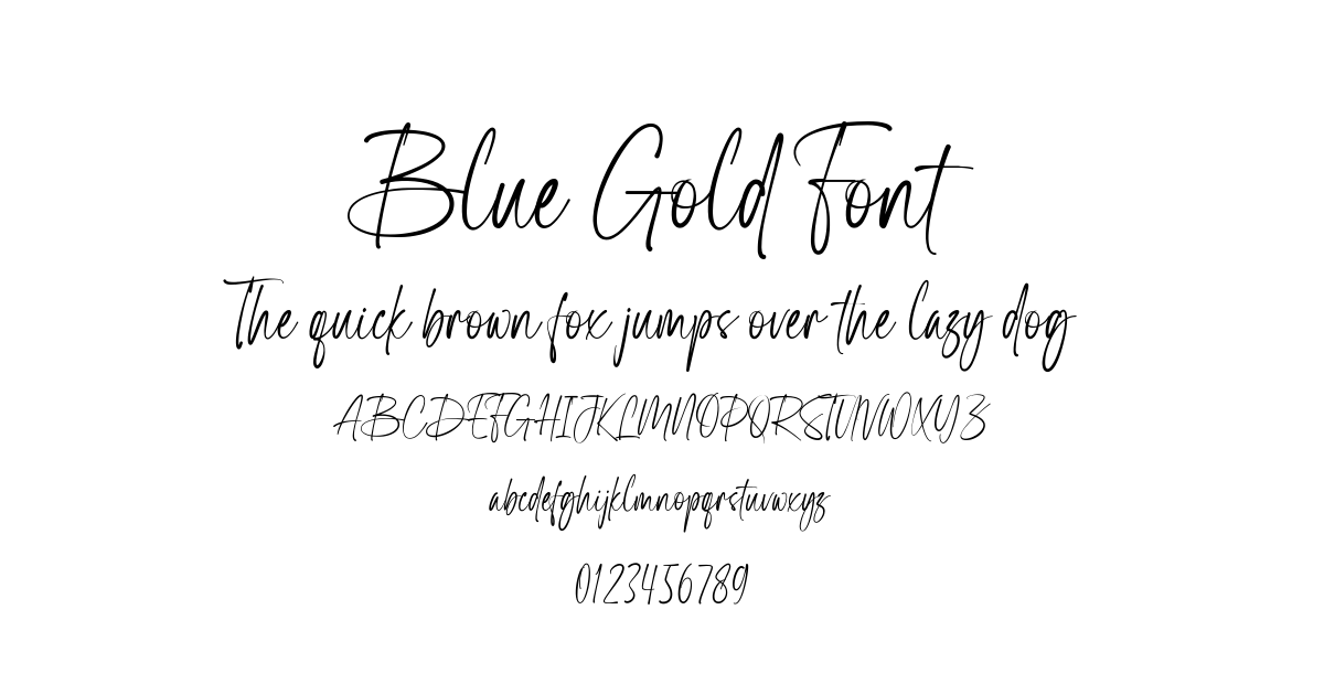 Blue Gold Font font preview