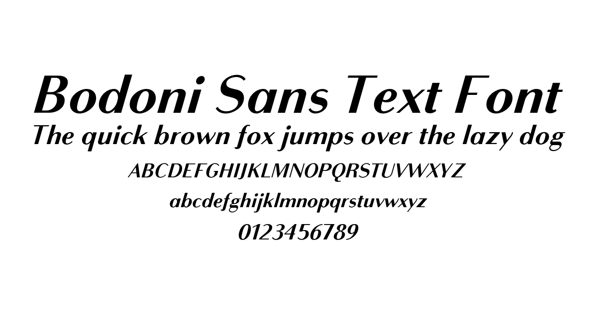 Bodoni Sans Text Font font preview