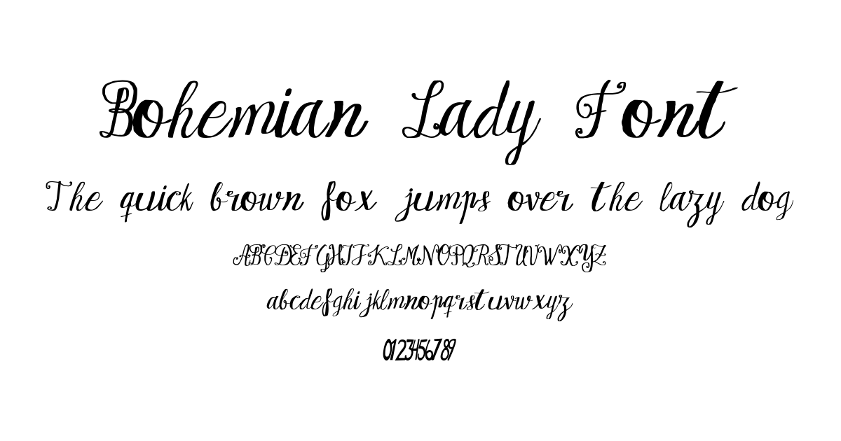 Bohemian Lady Font font preview