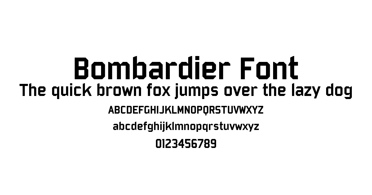 Bombardier Font font preview