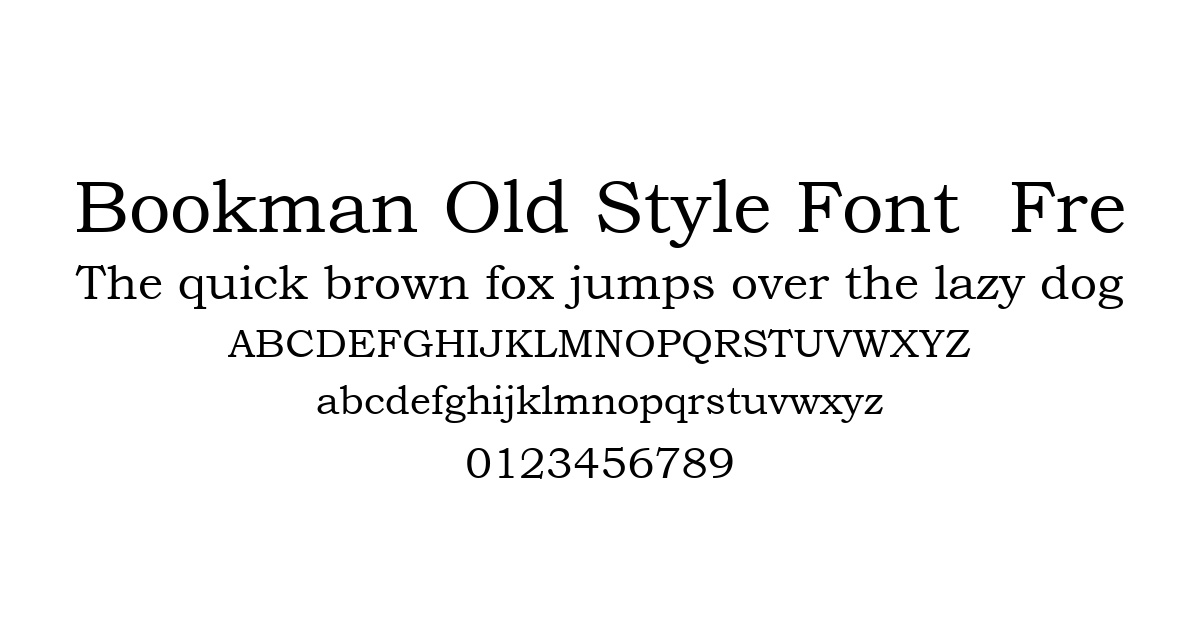 Bookman Old Style Font  Fre font preview