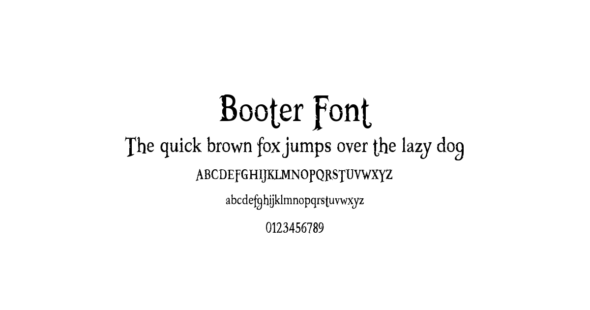 Booter Font preview