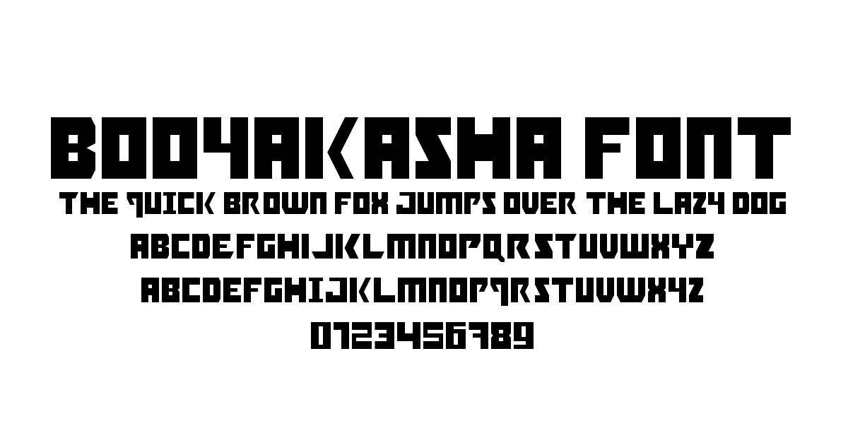 Booyakasha Font font preview