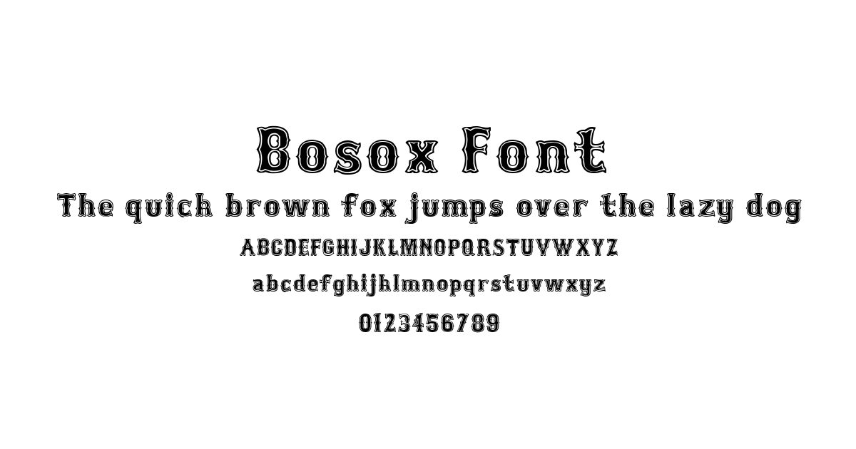 Bosox Font preview