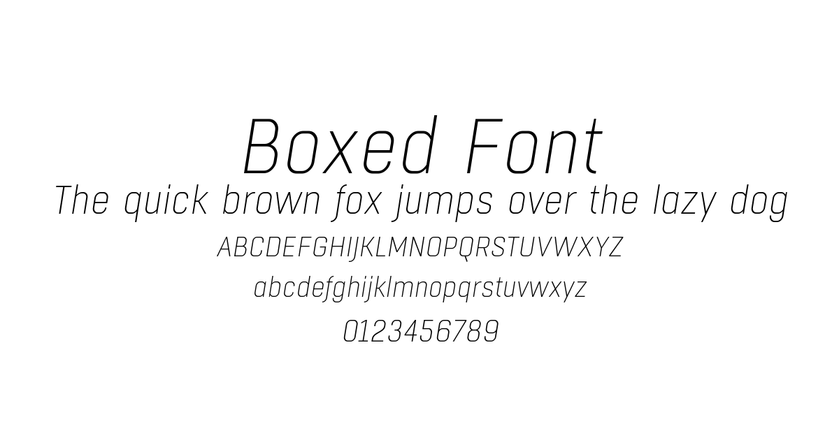 Boxed Font font preview