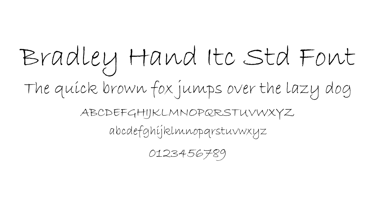Bradley Hand Itc Std Font font preview