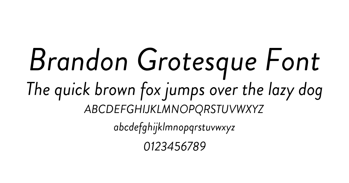 Brandon Grotesque Font font preview