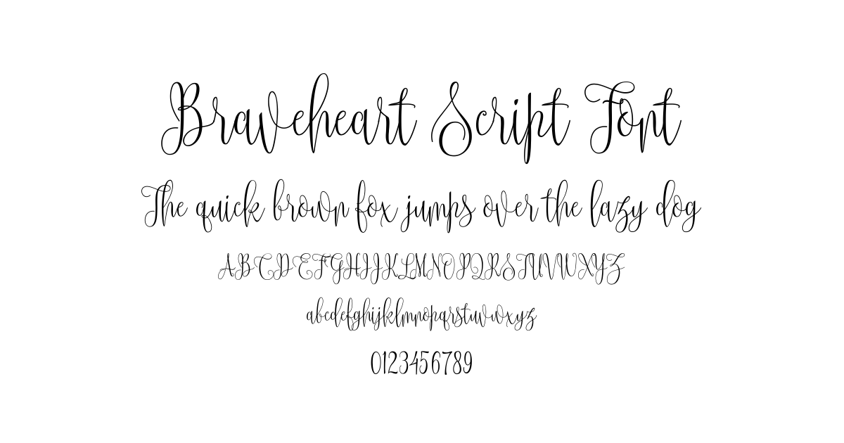 Braveheart Script Font preview