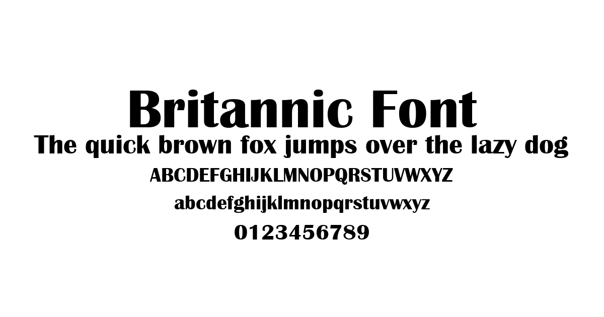 Britannic Font font preview