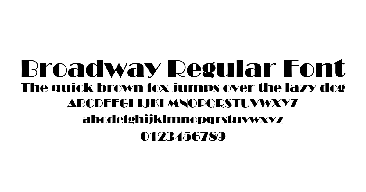 Broadway Regular Font preview
