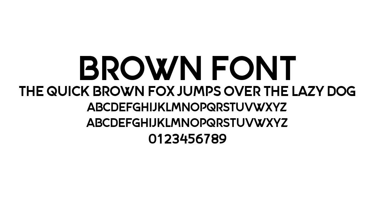Brown Font font preview