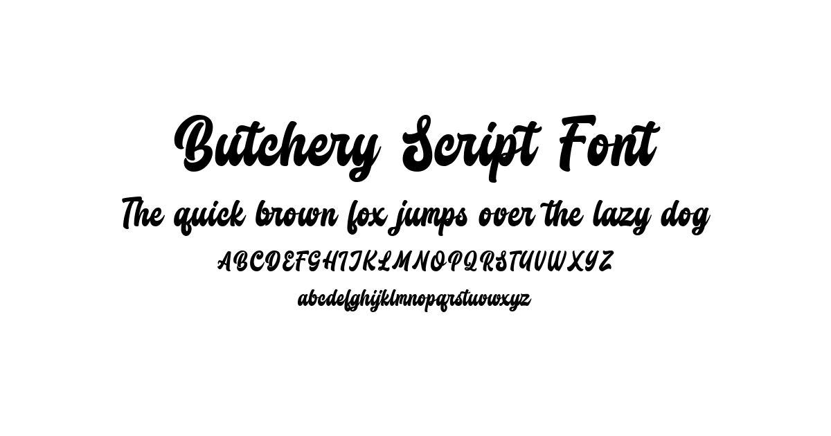 Butchery Script Font font preview