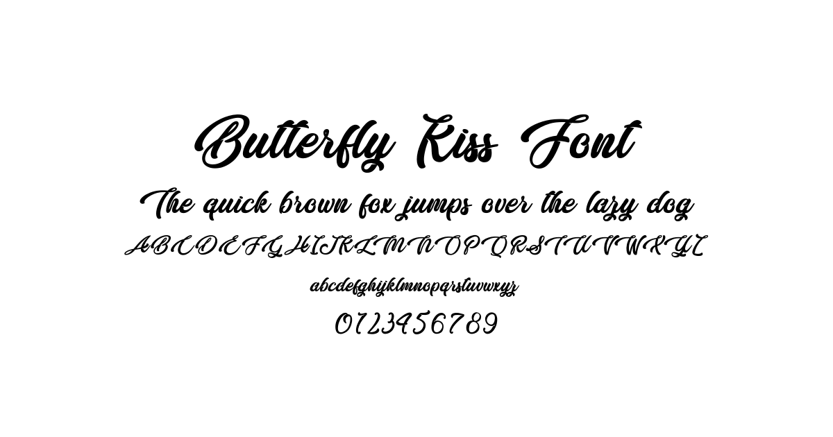 Butterfly Kiss Font preview