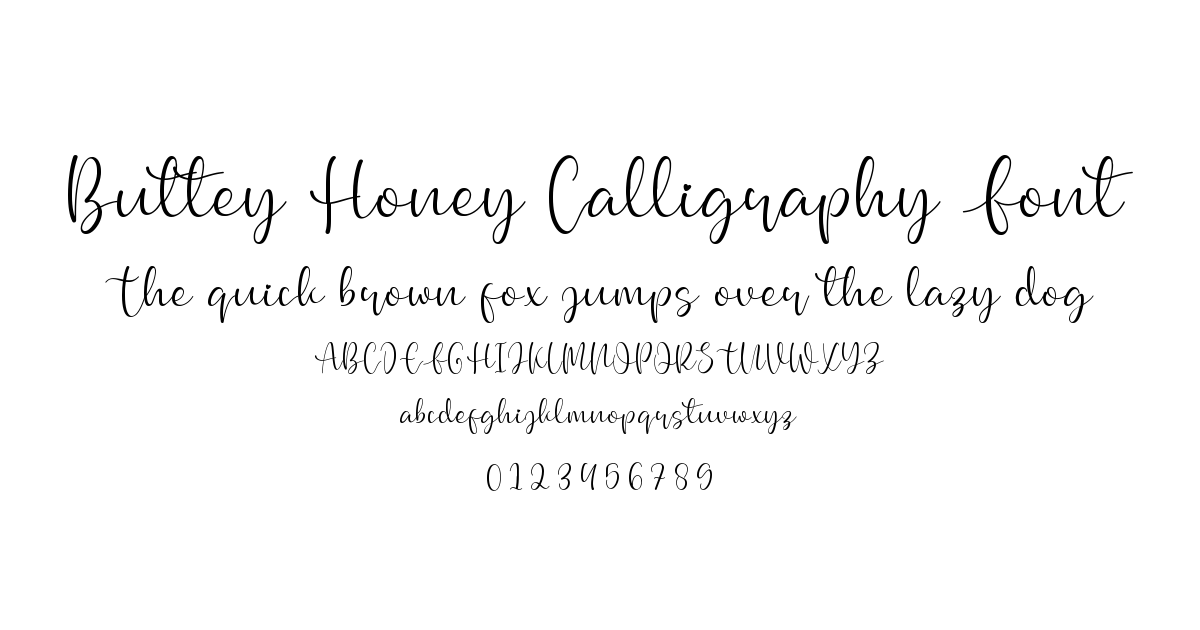 Buttey Honey Calligraphy Font preview