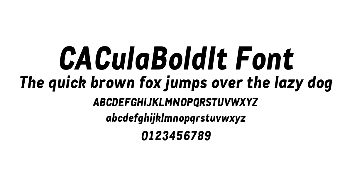 CACulaBoldIt Font font preview