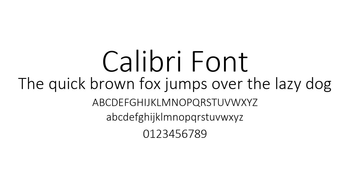 Calibri Font preview