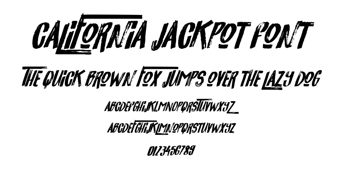 California Jackpot Font font preview