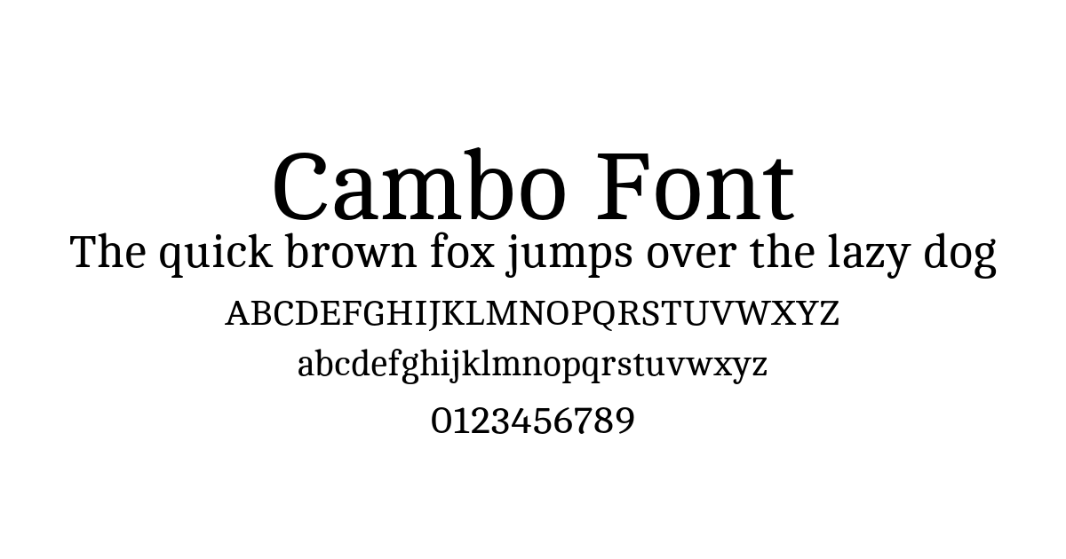 Cambo Font preview