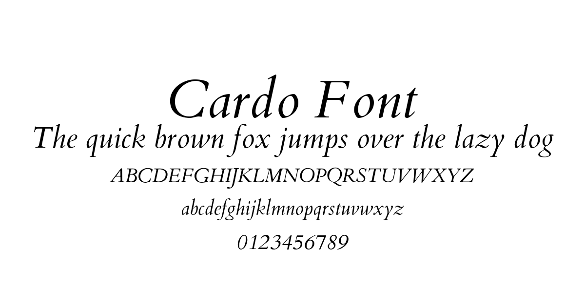 Cardo Font font preview