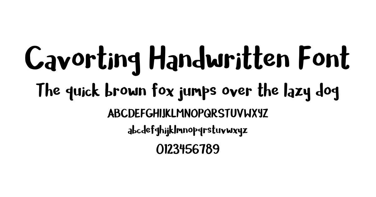 Cavorting Handwritten Font preview