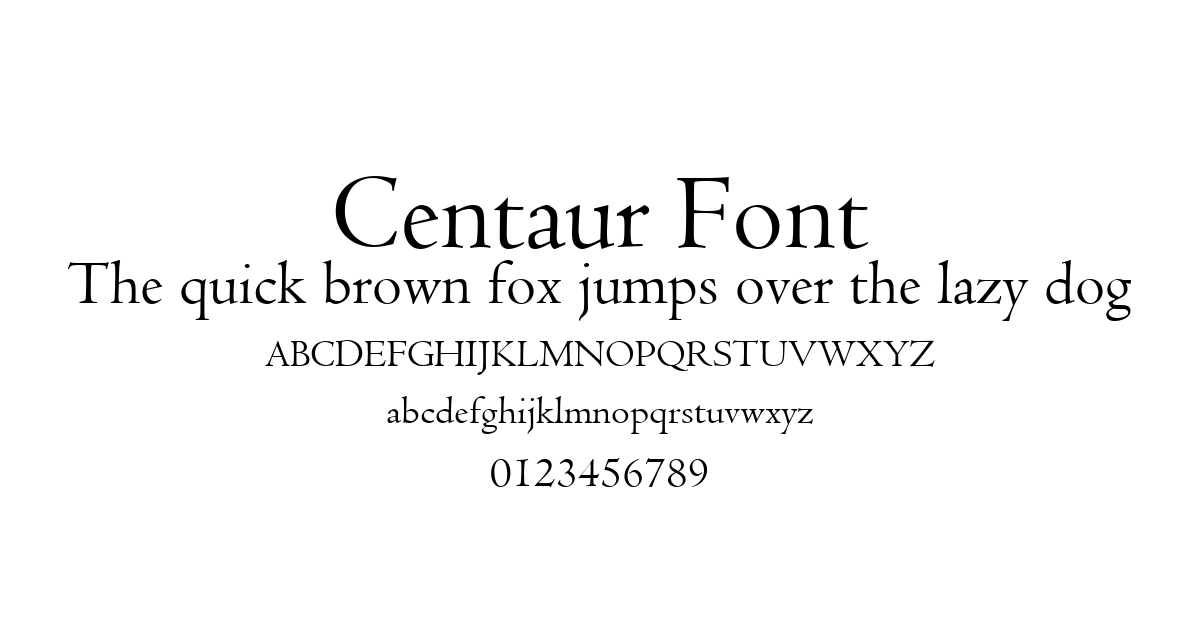 Centaur Font preview