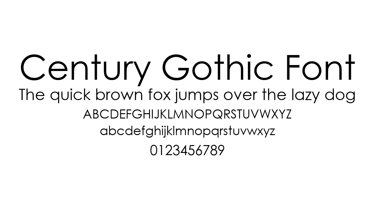 Century Gothic Font font preview