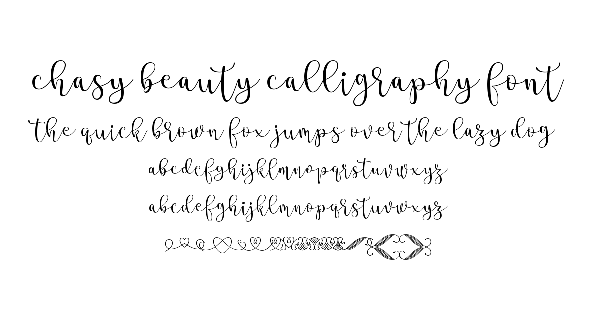 Chasy Beauty Calligraphy Font preview