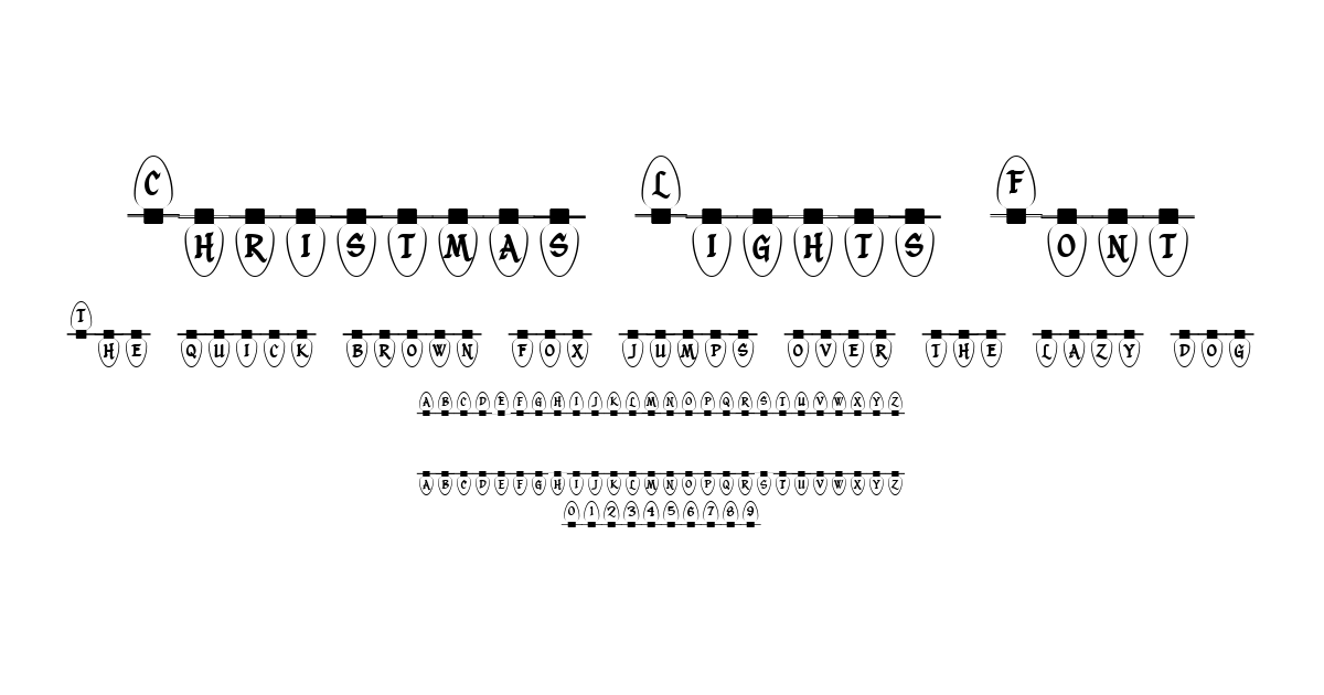 Christmas Lights Font font preview