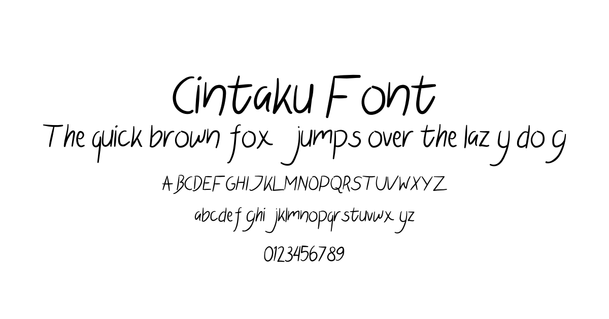 Cintaku Font font preview