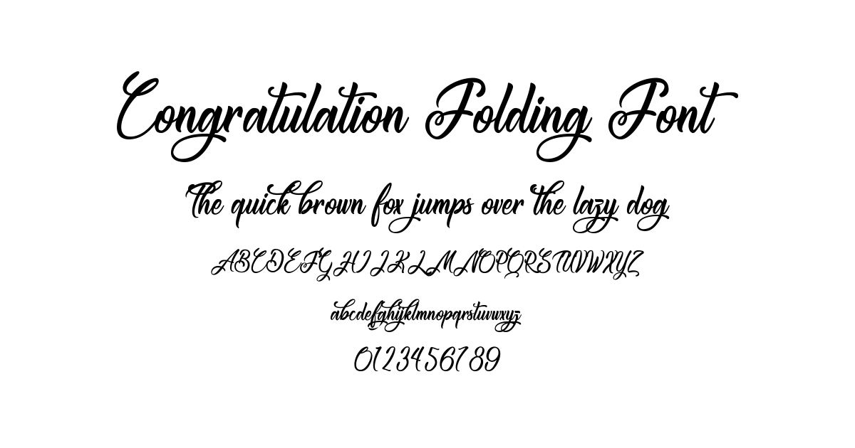 Congratulation Folding Font font preview