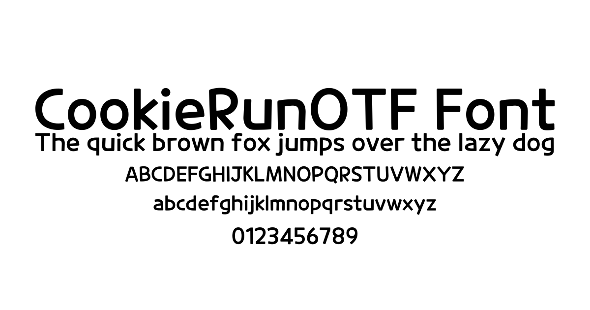 CookieRunOTF Font font preview