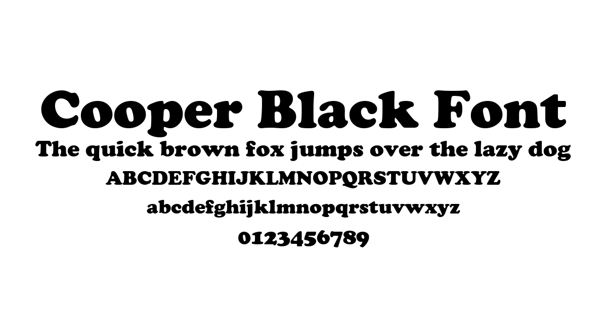 Cooper Black Font preview