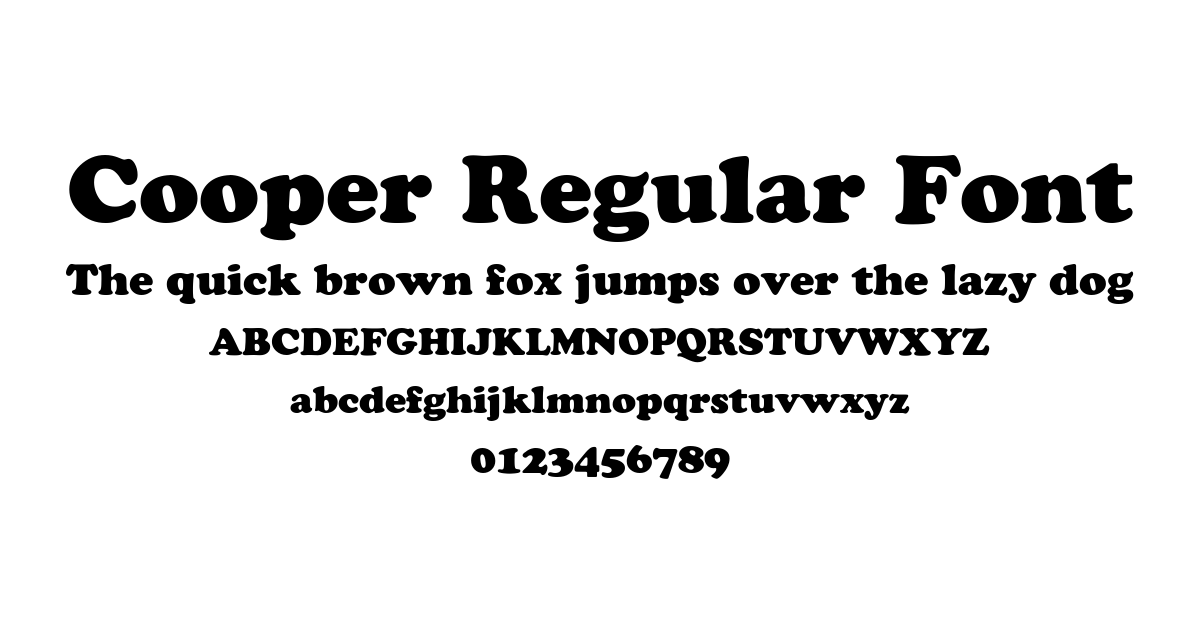 Cooper Regular Font font preview