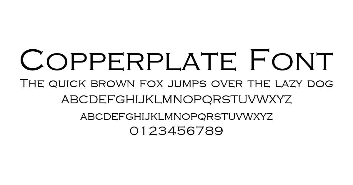 Copperplate Font font preview