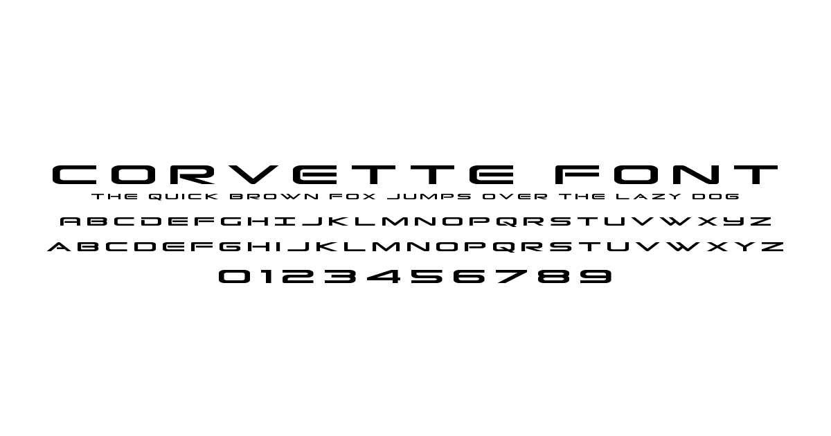 Corvette Font font preview