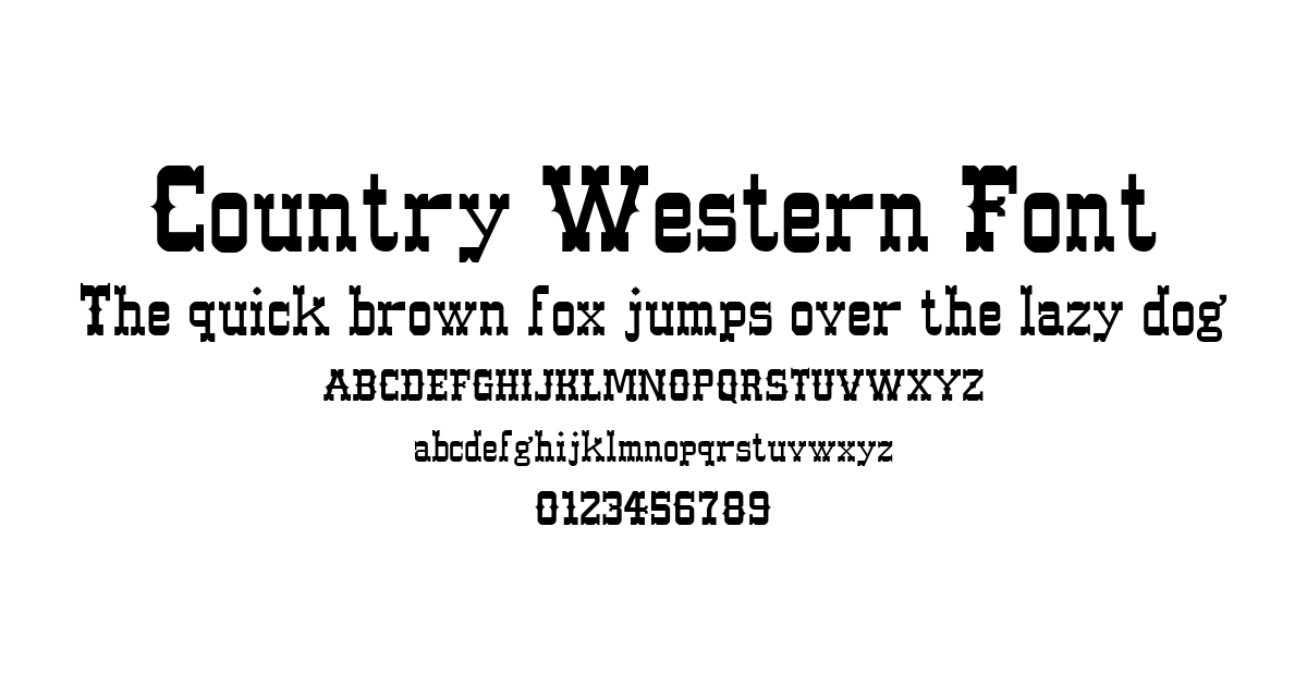 Country Western Font font preview