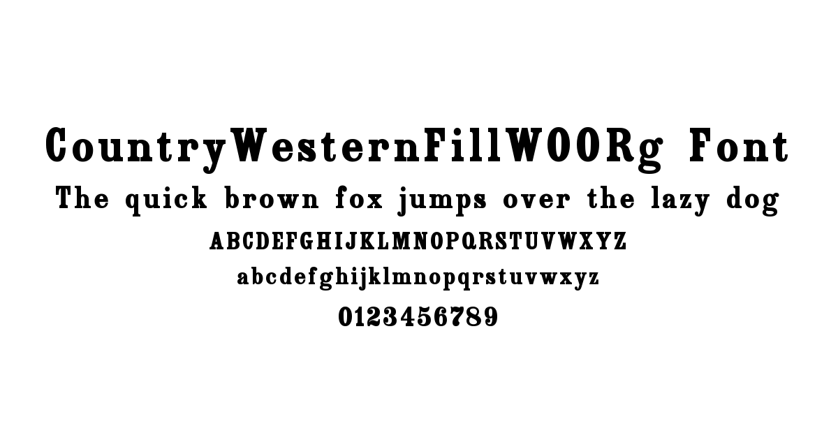 CountryWesternFillW00Rg Font font preview