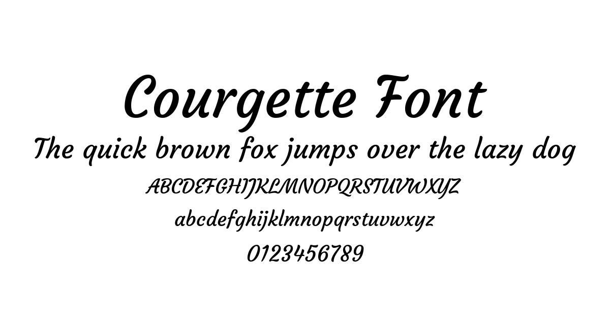 Courgette Font font preview