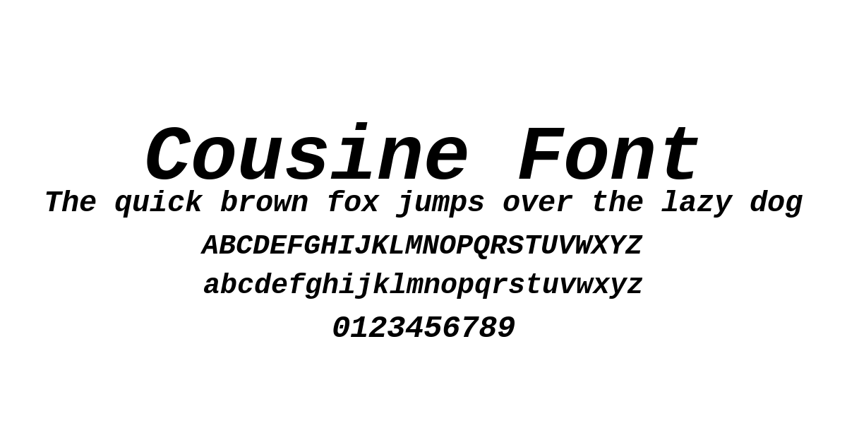 Cousine Font font preview