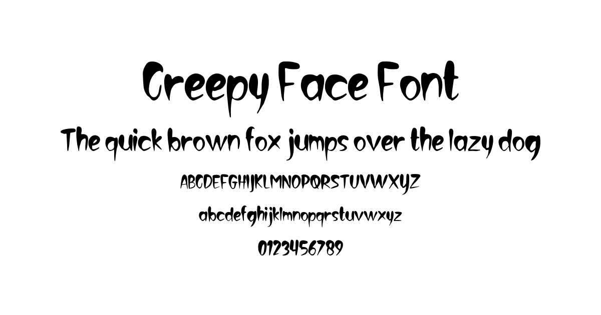 Creepy Face Font font preview