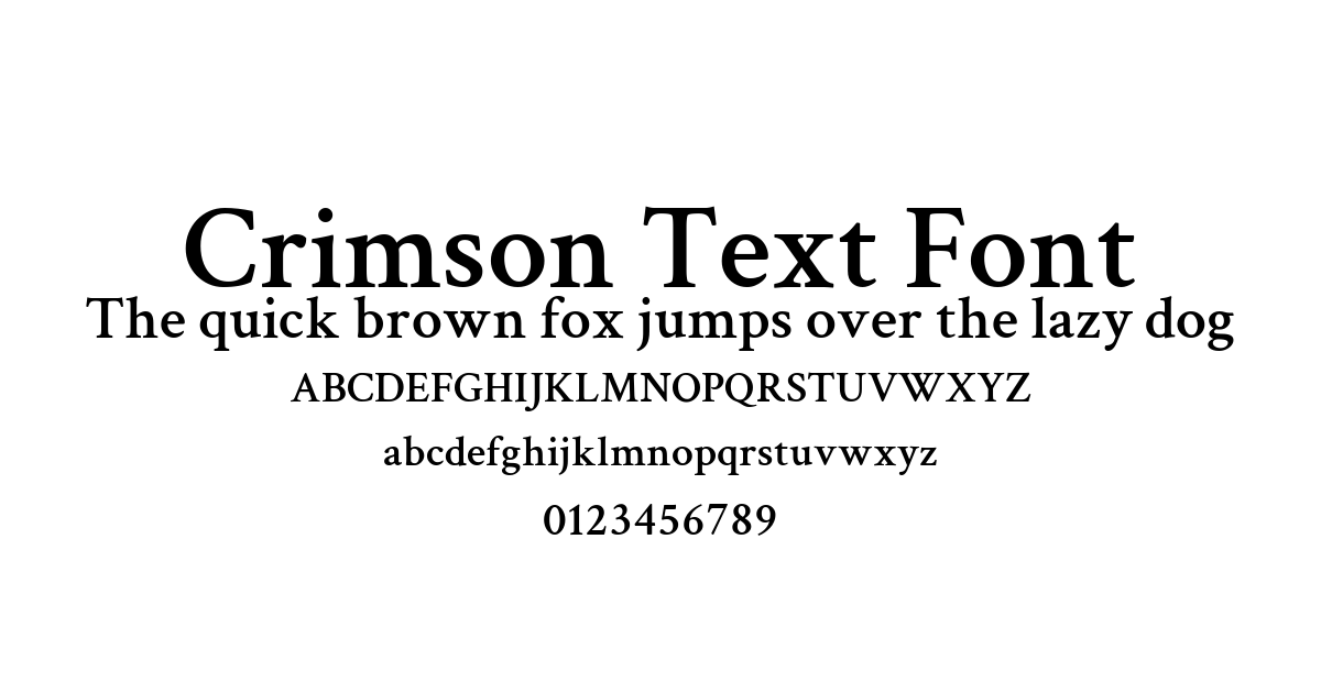 Crimson Text Font font preview