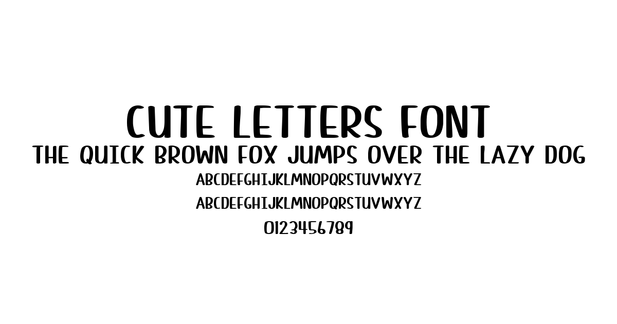 Cute Letters Font font preview