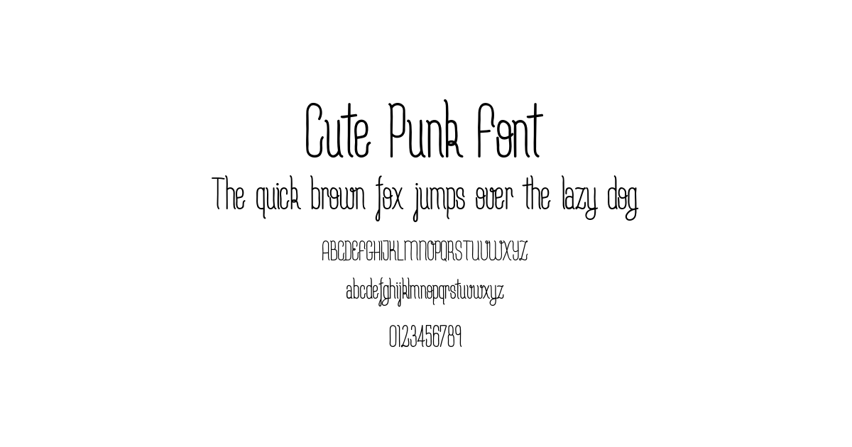 Cute Punk Font font preview