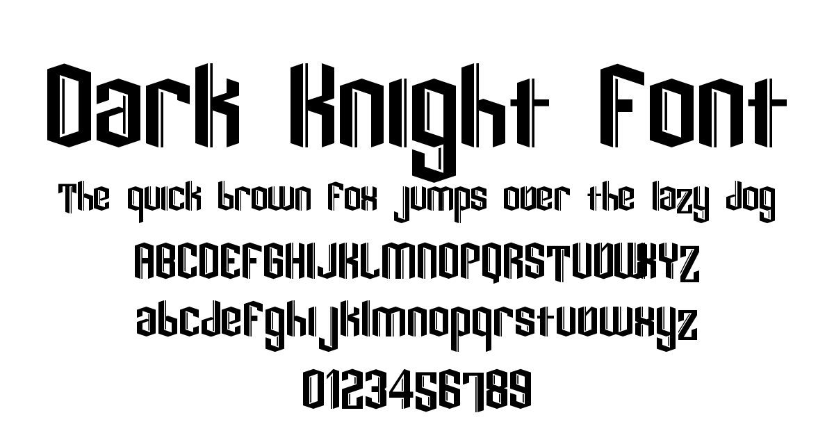 Dark Knight Font preview