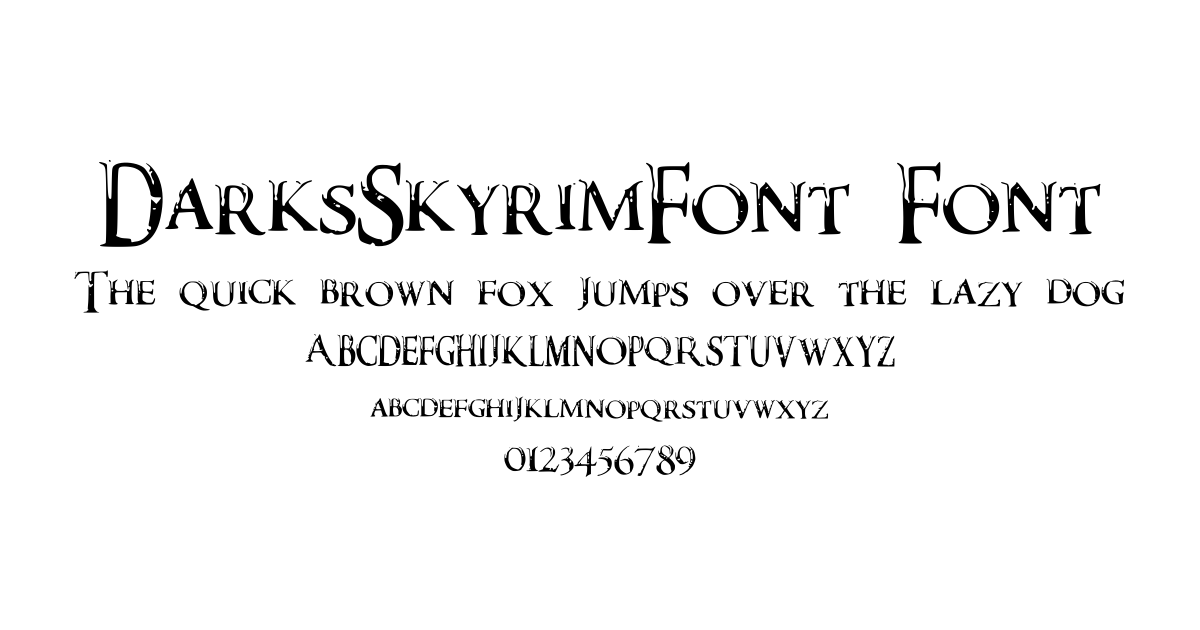 DarksSkyrimFont Font font preview
